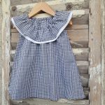 Blouse vichy à double col volanté